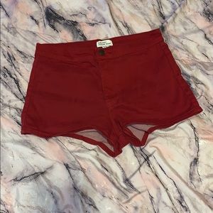 High Waist Red Short Shorts